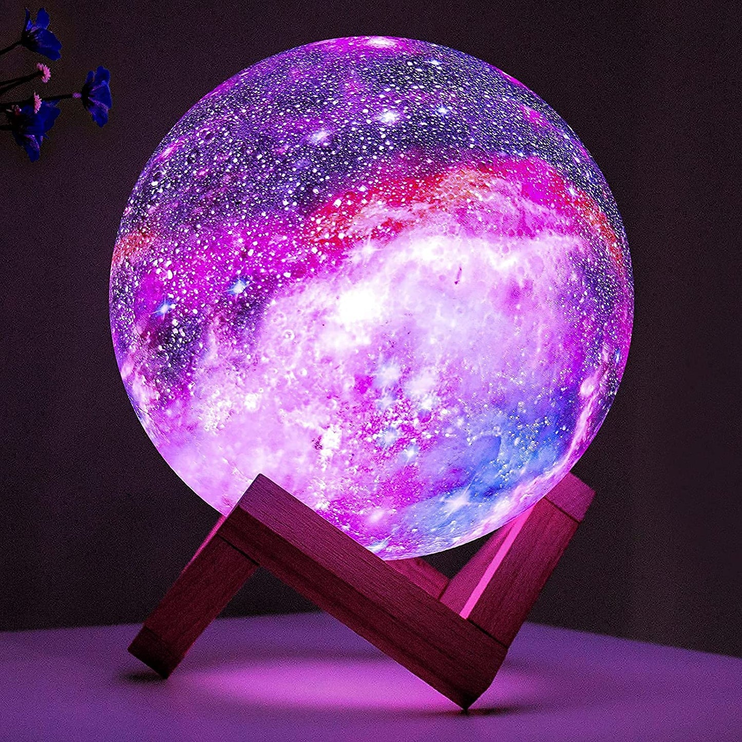 LED 3D Star Moon Light: 16-Color Galaxy Lamp
