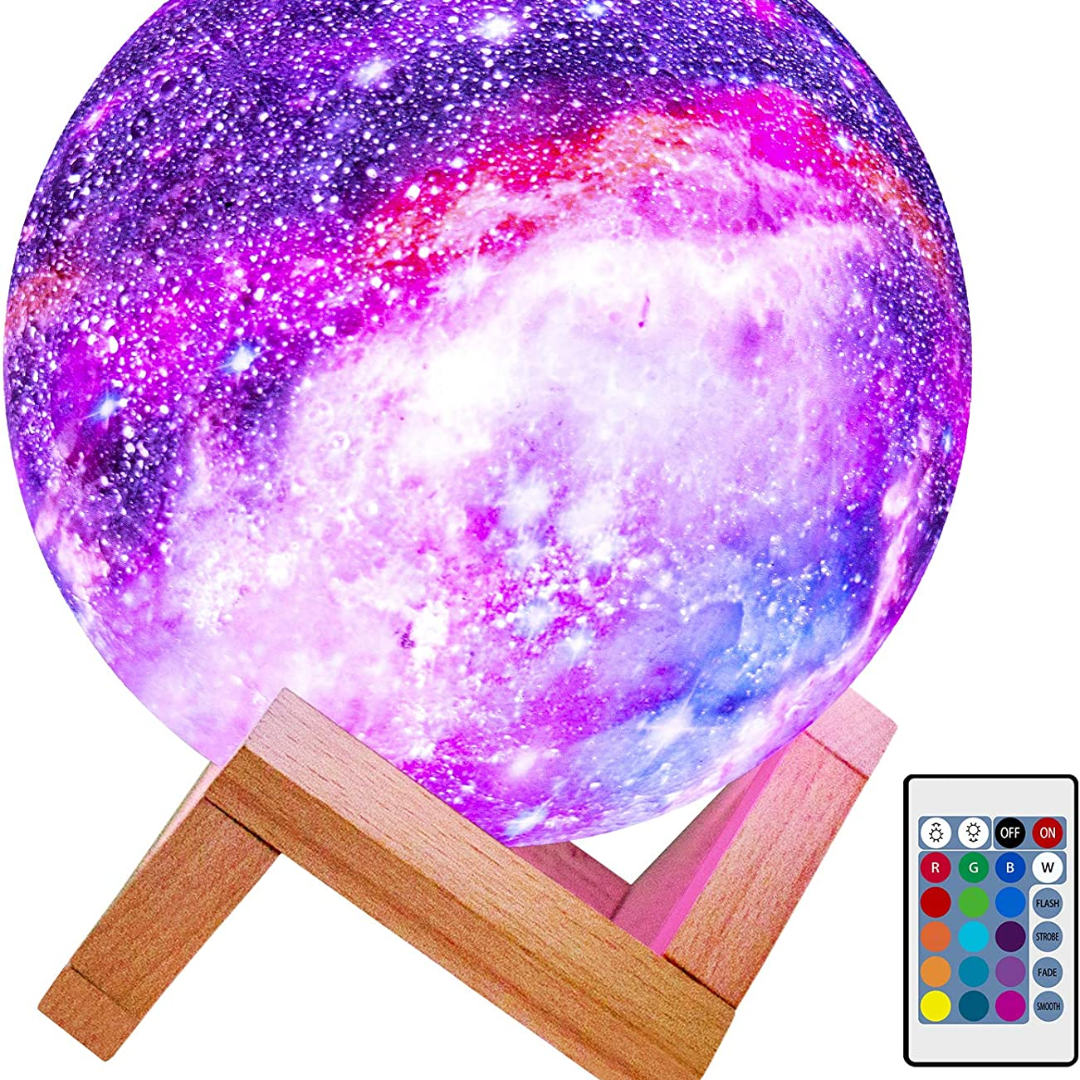 LED 3D Star Moon Light: 16-Color Galaxy Lamp